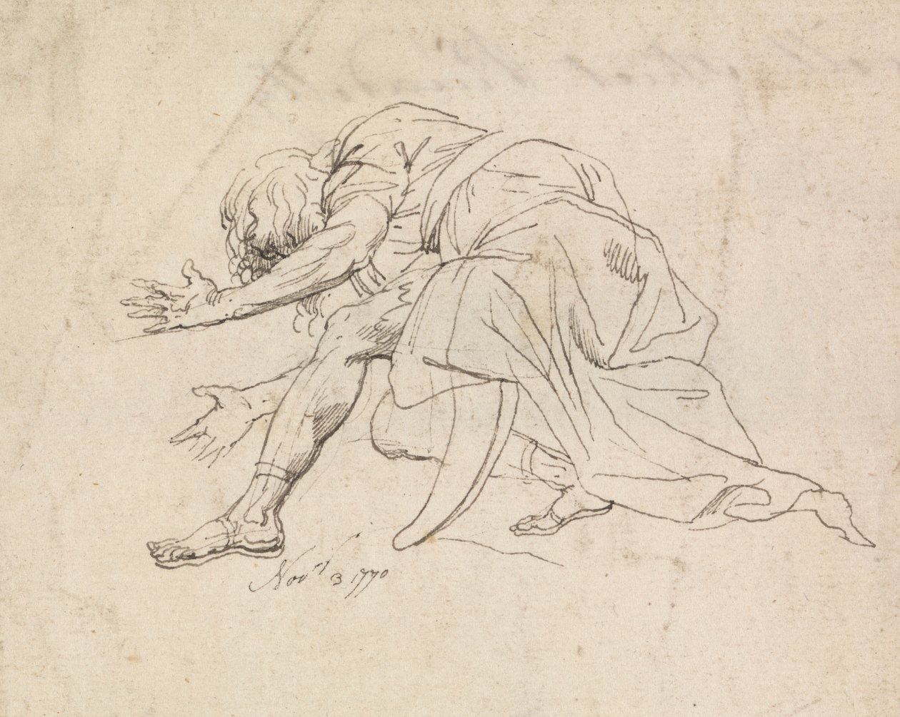En mand, der knæler af John Hamilton Mortimer