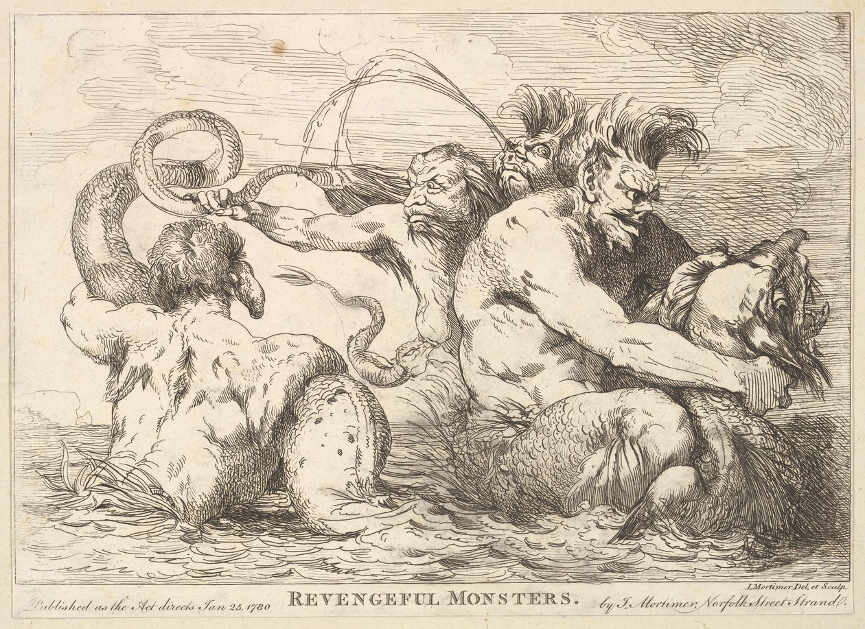 Revengeful Monsters, 25. januar 1780. af John Hamilton Mortimer