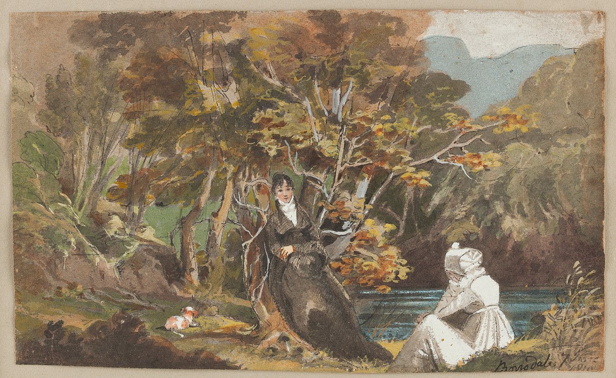 Borrowdale, 1810 (wc på papir) af John Harden