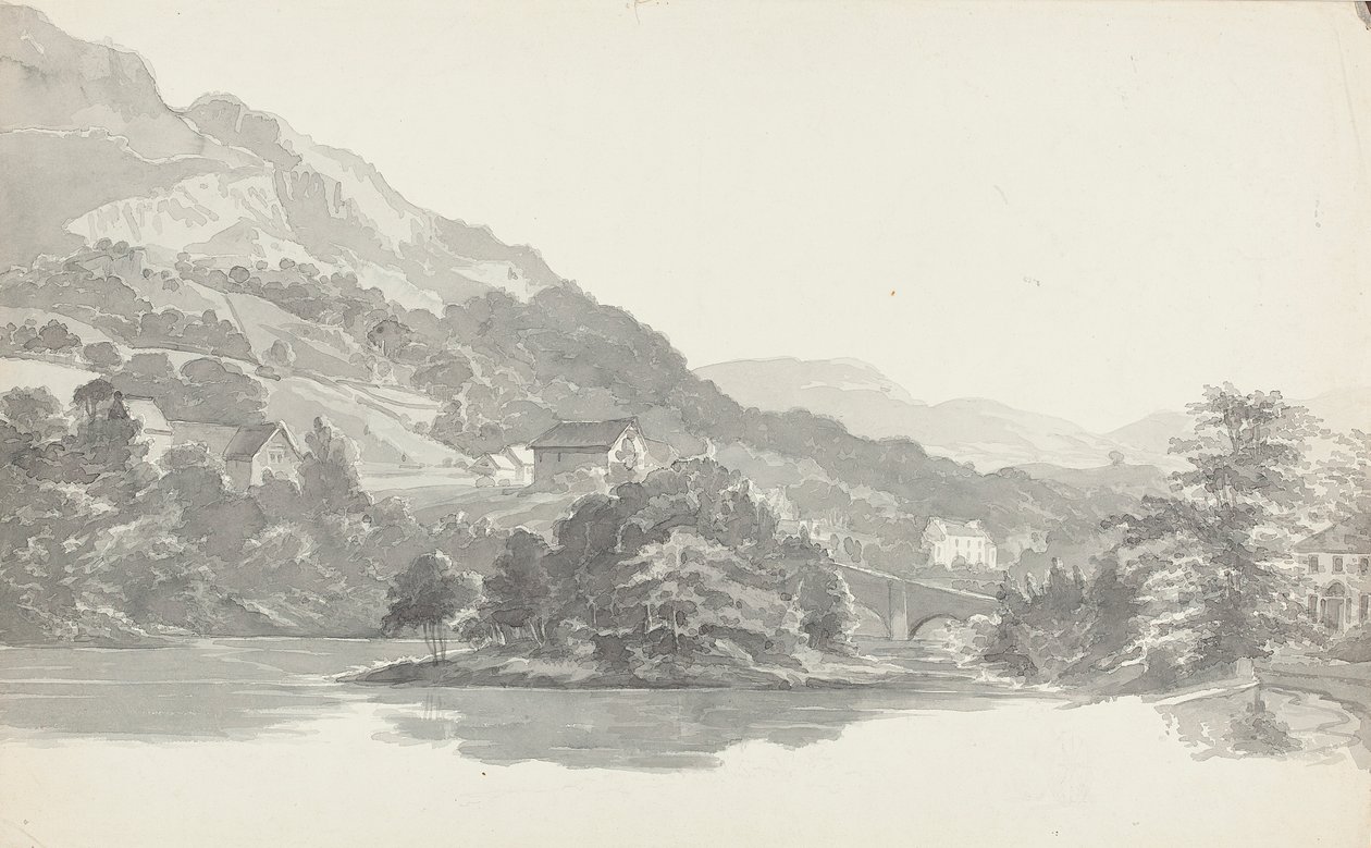 Bro, Lake District, Cumbria (wc på papir) af John Harden