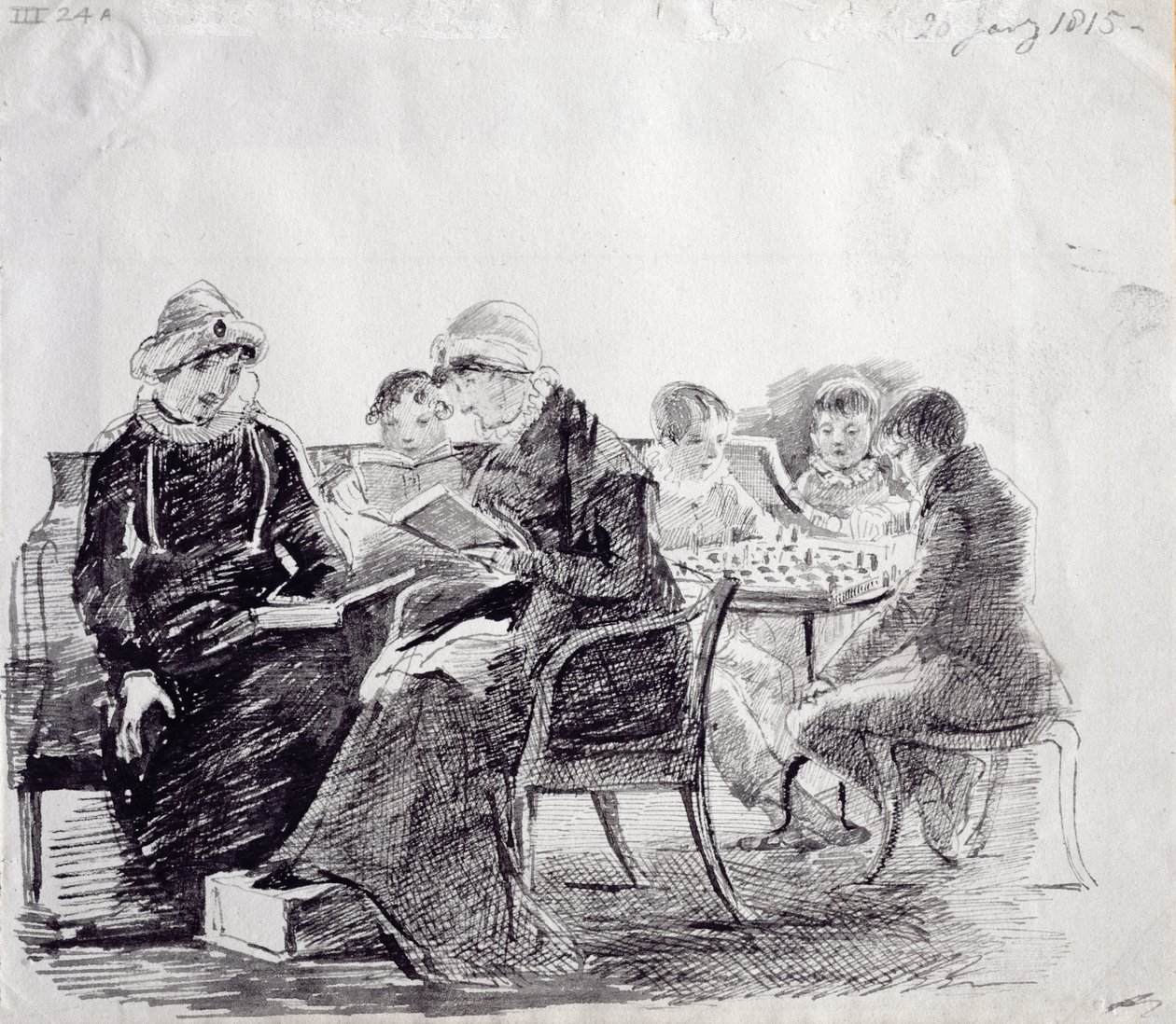 Koncentration, 1815 (pen og blæk på papir) af John Harden