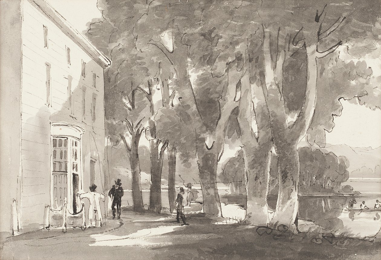 Færge, 1814 (wc på papir) af John Harden