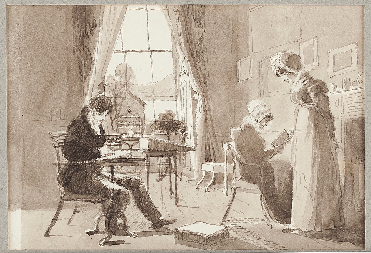 Sommerhus, 1824 (wc på papir) af John Harden