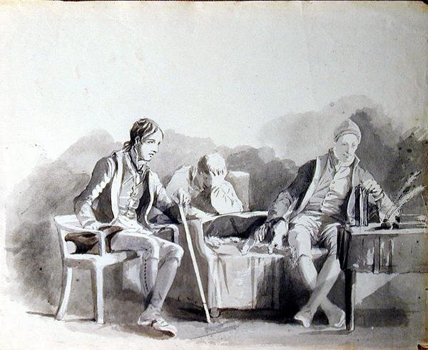 Oprørt (blæk på papir) af John Harden