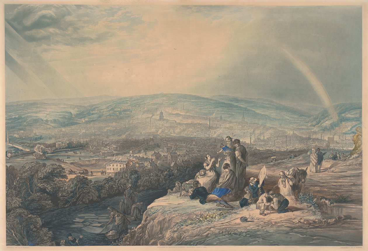 Panoramaudsigt over Sheffield af John Harris