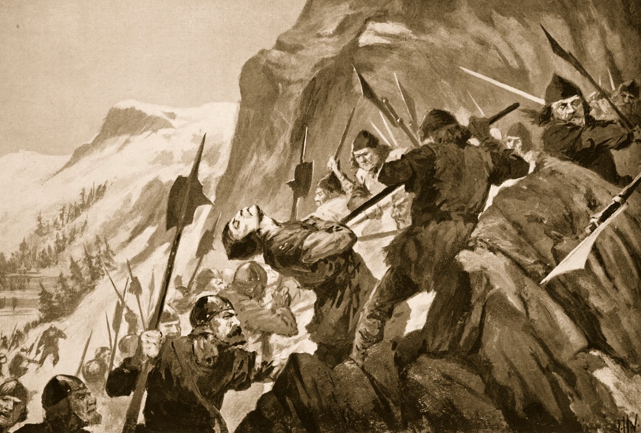 Slaget ved Morgarten, 1315 af John Harris Valda