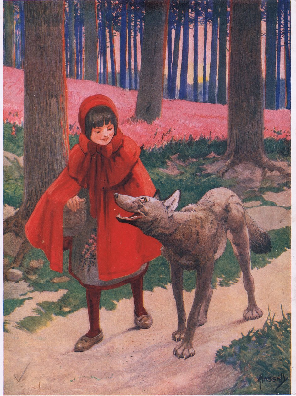 Lille Rødhætte (litho) af John Hassall