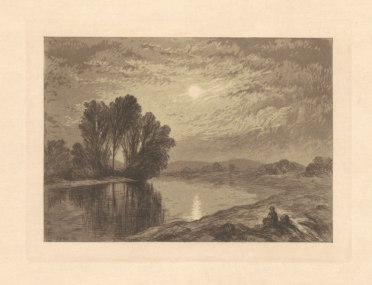 Måneskin på Androscoggin af John Henry Hill