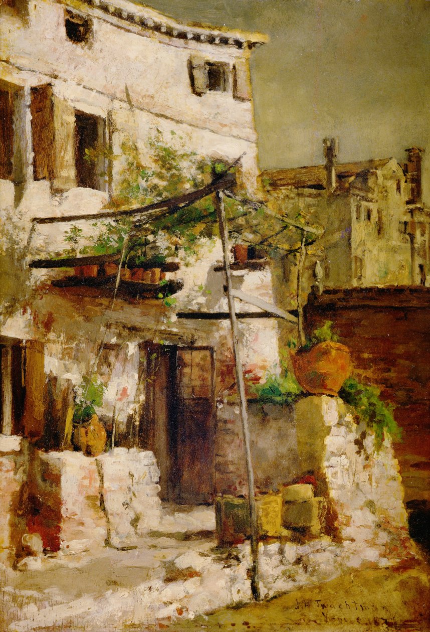 En venetiansk scene, 1877 af John Henry Twachtman