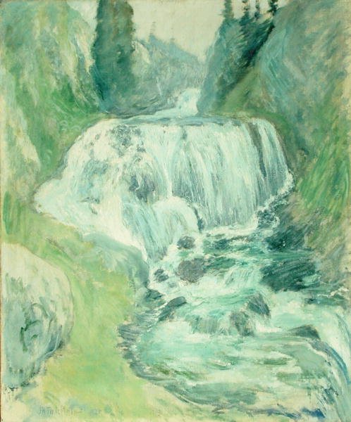Cascades Waterfall (olie på lærred) af John Henry Twachtman