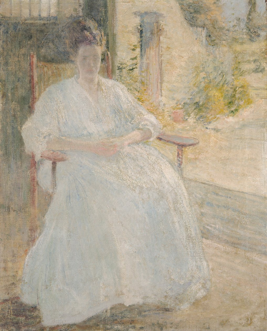 Figur i sollys (kunstnerens kone) af John Henry Twachtman