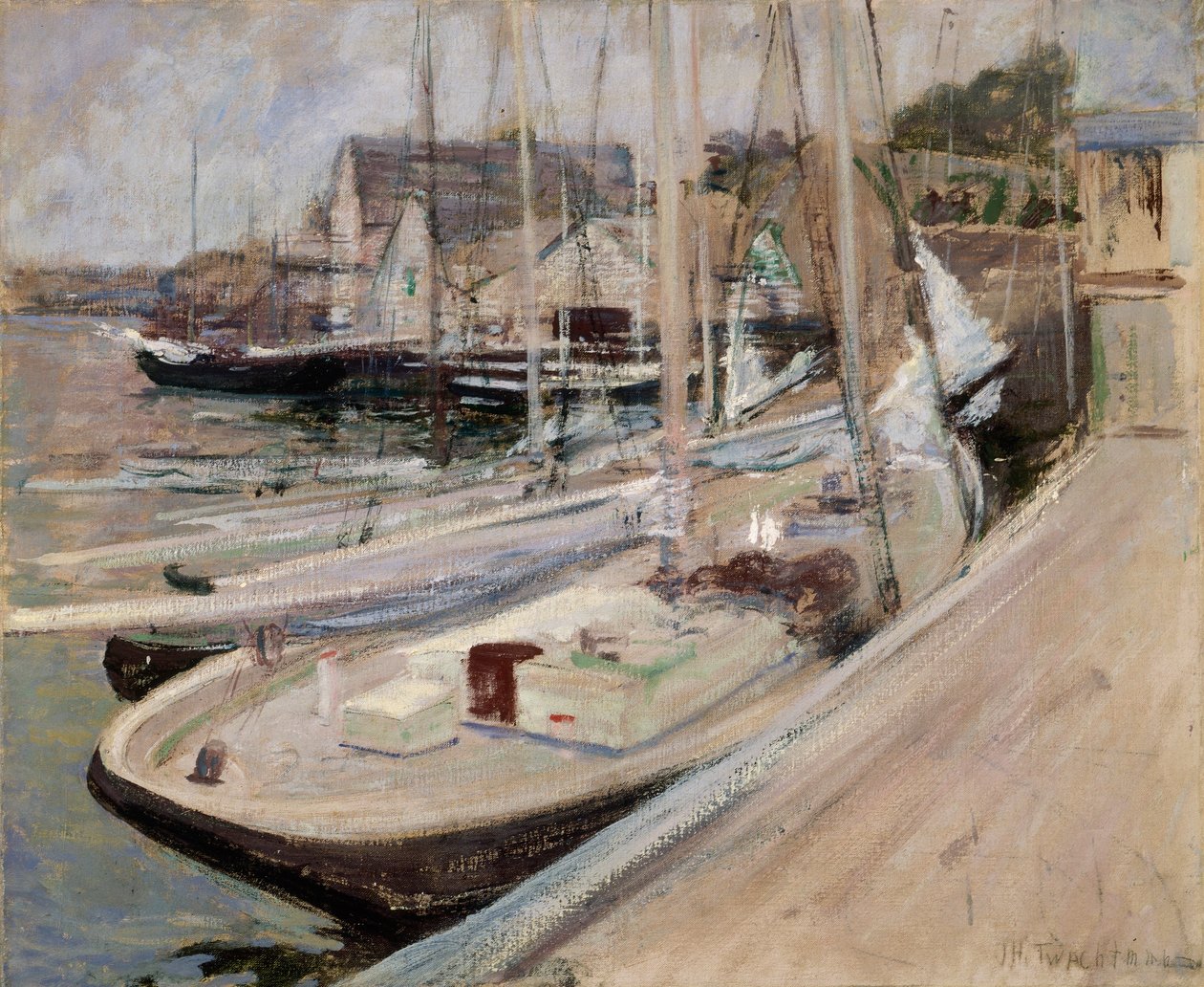 Fiskebåde ved Gloucester af John Henry Twachtman
