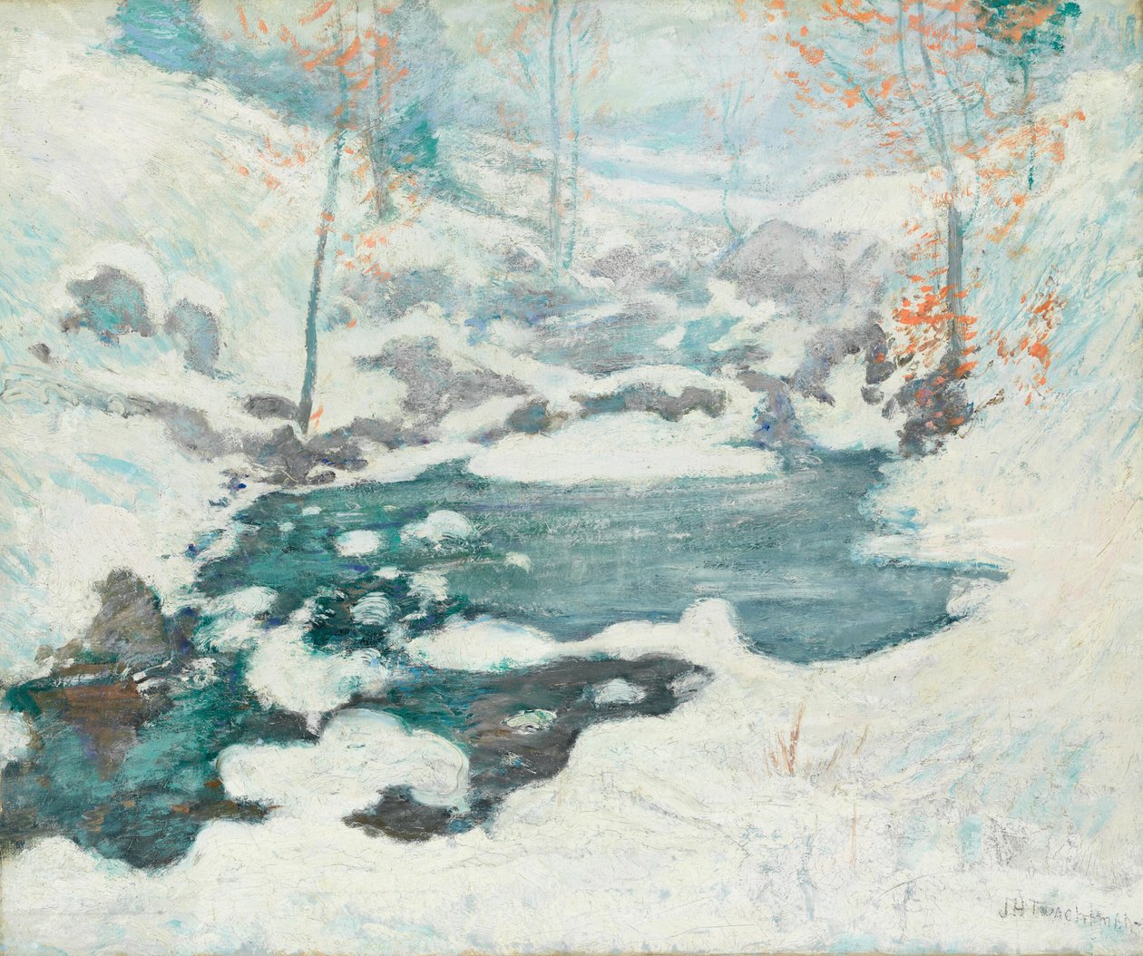 Icebound, ca. 1889. af John Henry Twachtman