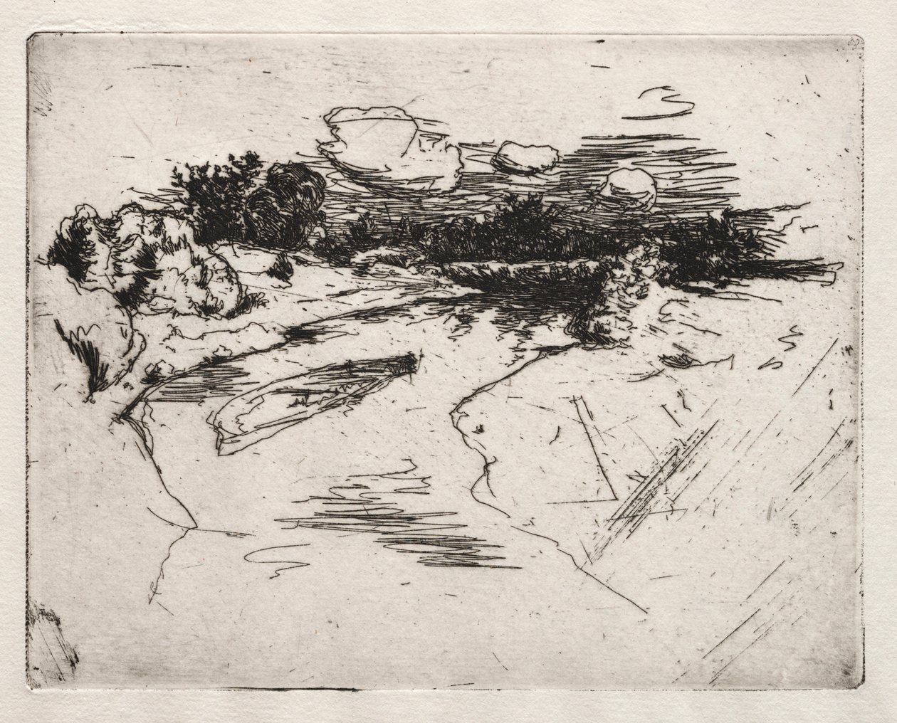 Miami River, nær Cincinnati, Ohio. af John Henry Twachtman