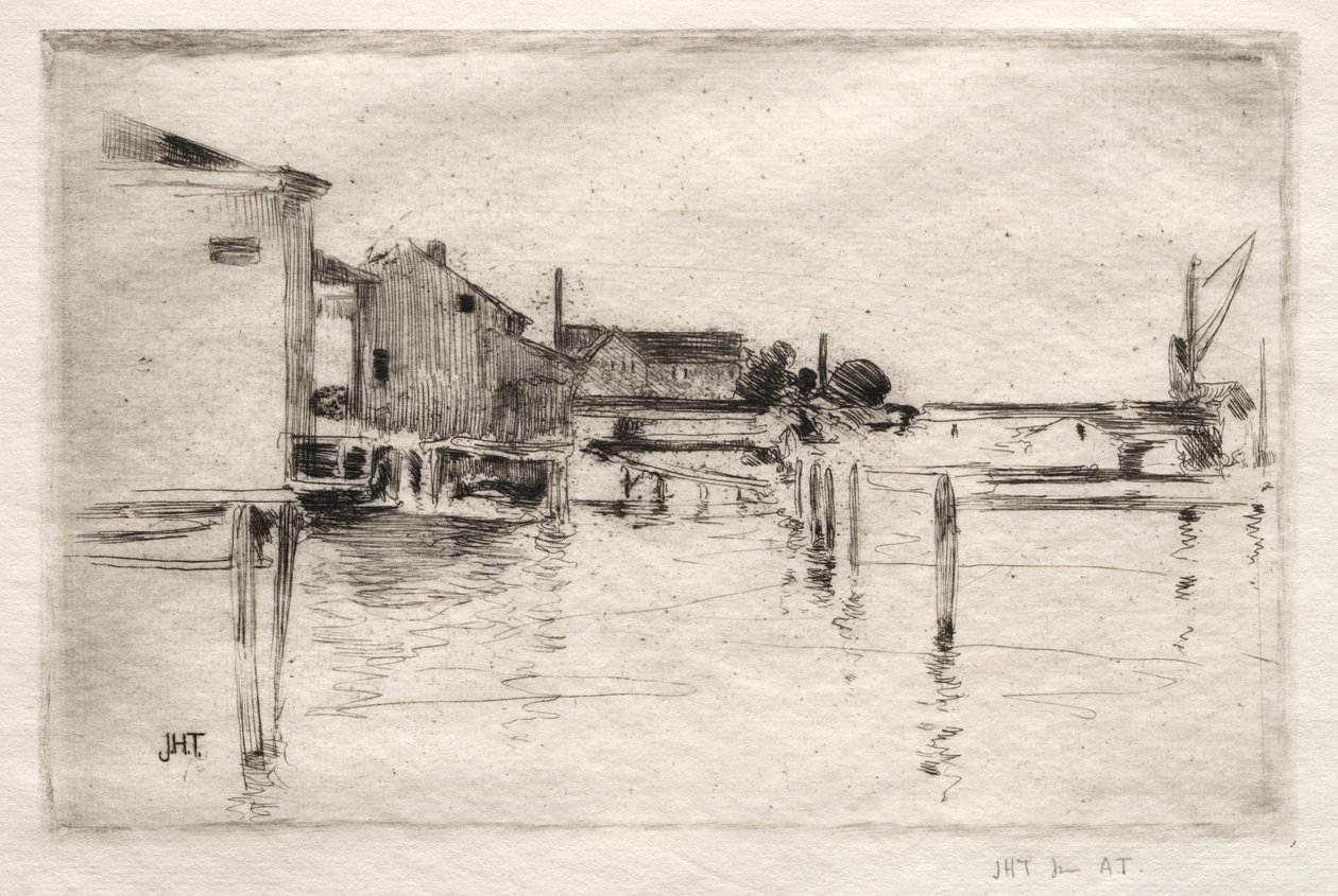 Dock, Bridgeport, Connecticut. af John Henry Twachtman