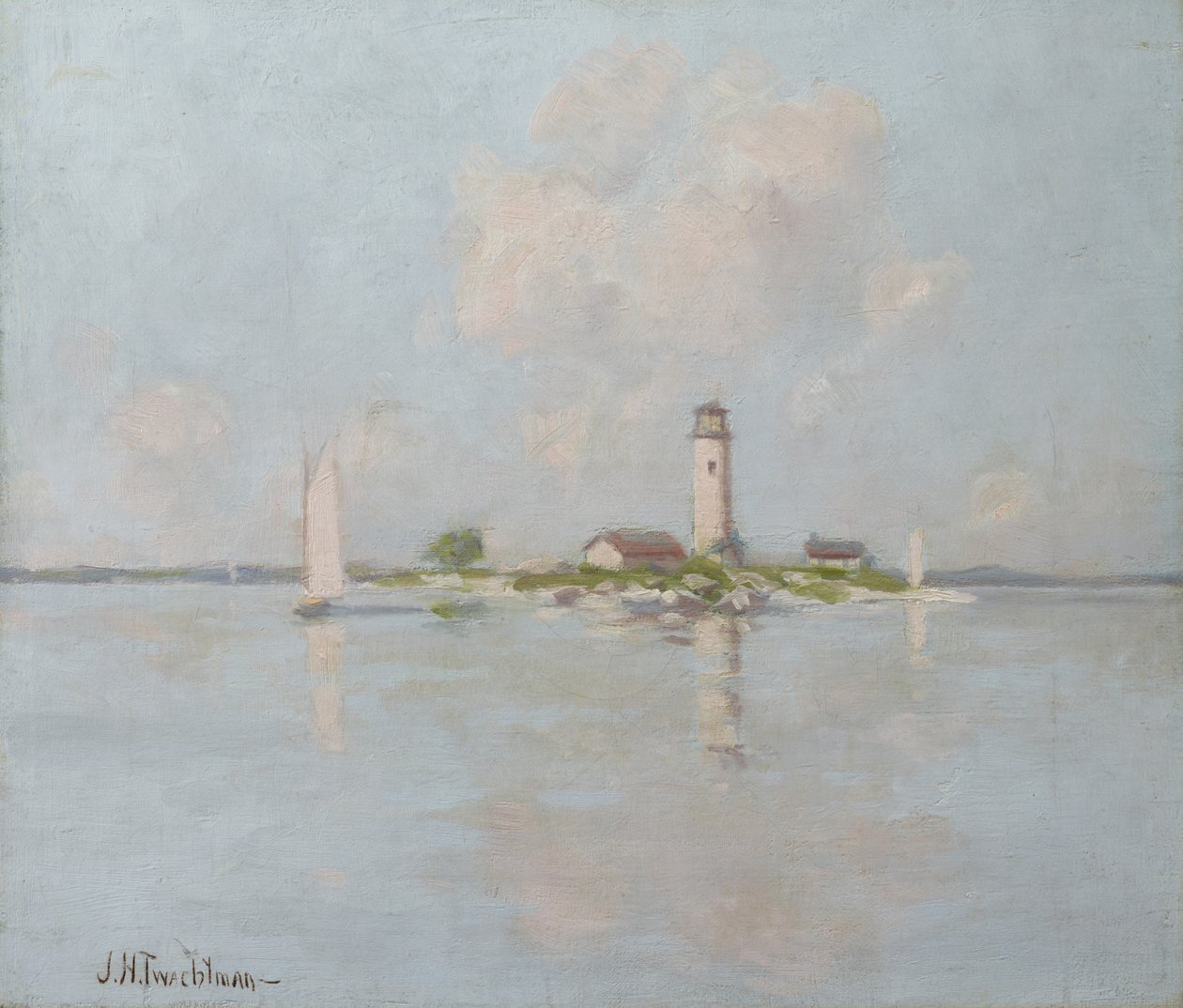 Fyrtårnet (olie på lærred) af John Henry Twachtman