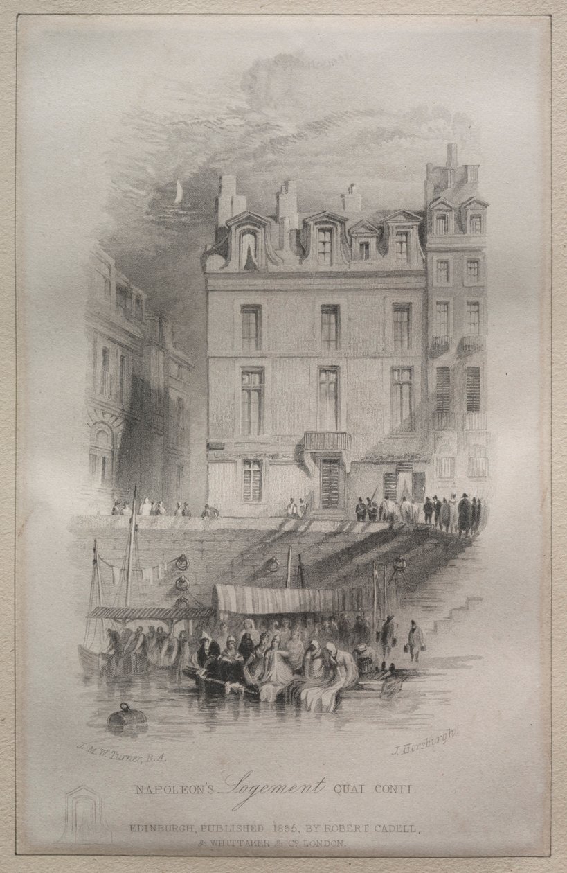 Napoleons indlogering, Quai Conti, 1835. af John Horsburgh