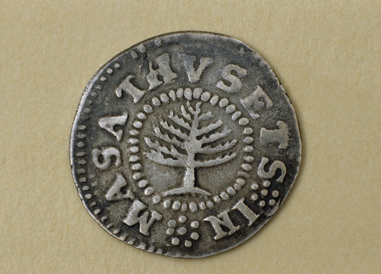 Pine Tree Shilling, 1667-1682 (sølv) af John Hull