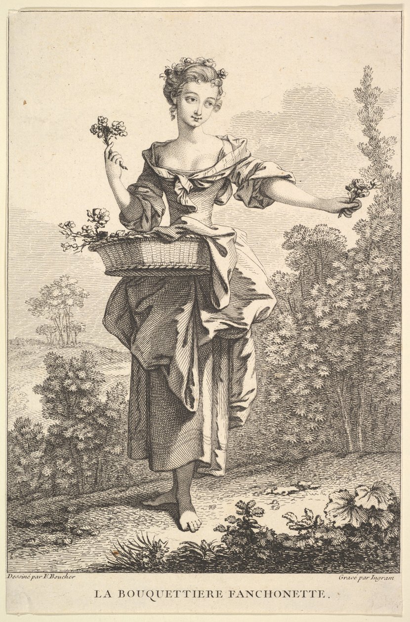Blomsterpigen Fanchonette, 1741-63. af John Ingram
