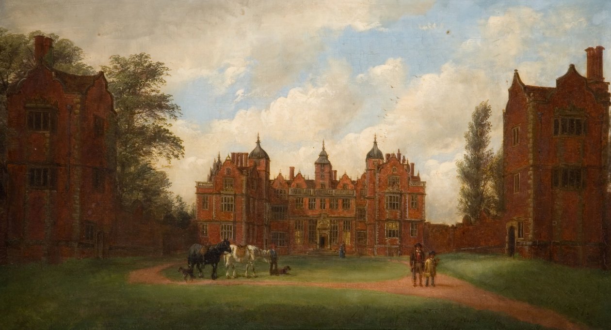 Aston Hall The East Front, 1854. af John Joseph Hughes