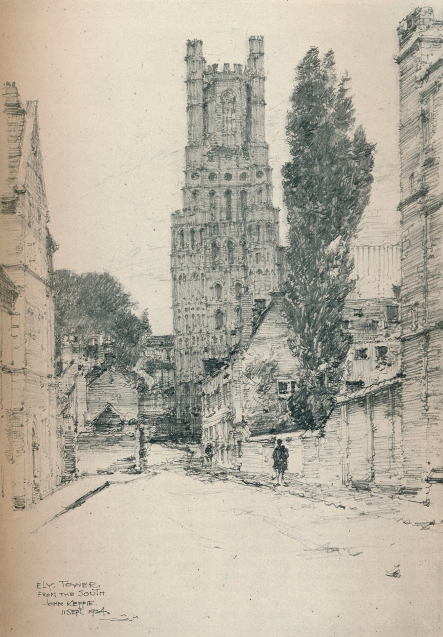 Ely Tower, fra syd, 1924 af John Keppie