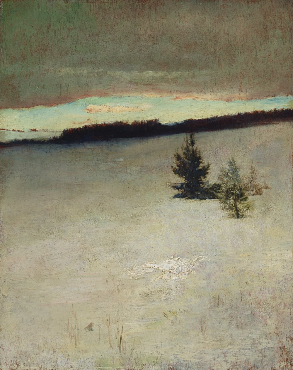 Snow Field, Morgen, Roxbury af John La Farge
