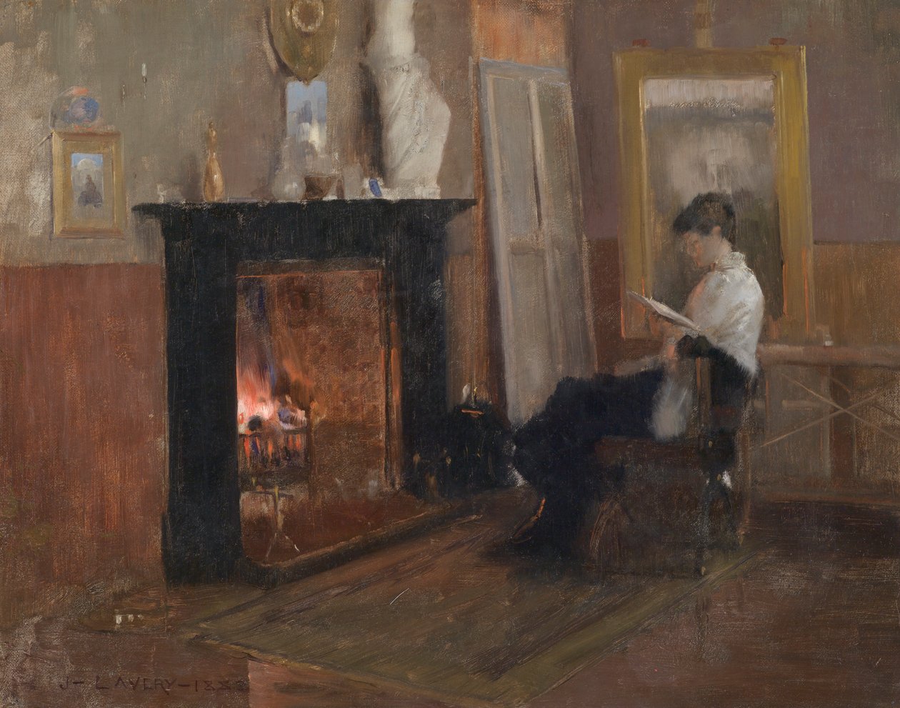 En stille dag i studiet af John Lavery