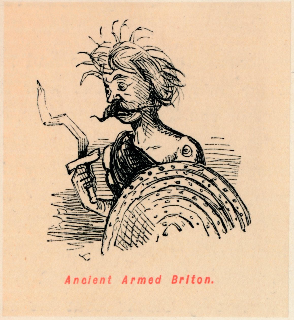 Gammel bevæbnet brite, c1860, c1860 af John Leech