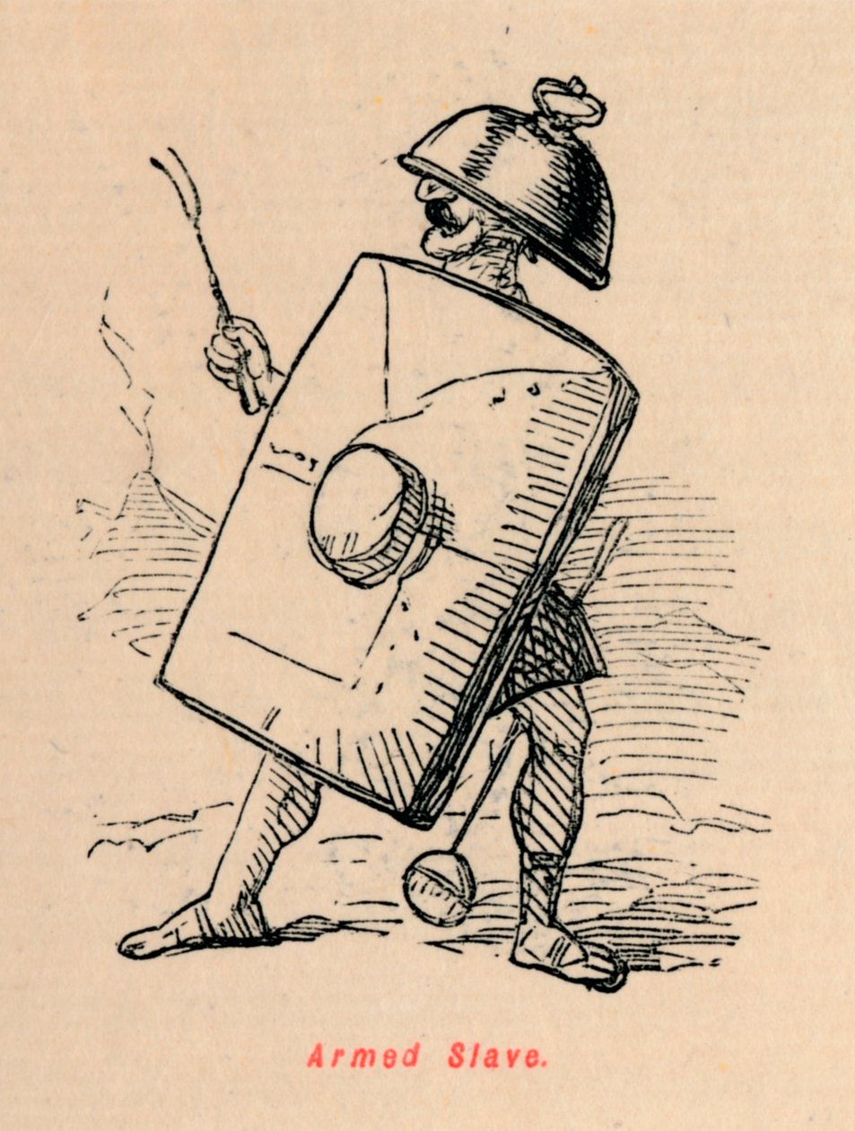Bevæbnet slave, 1852 af John Leech