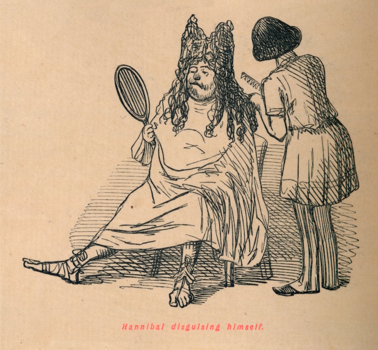 Hannibal forklædte sig selv, 1852 af John Leech