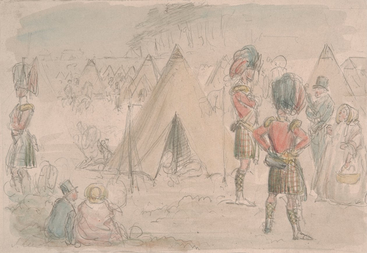 Highland Regiment i lejren af John Leech