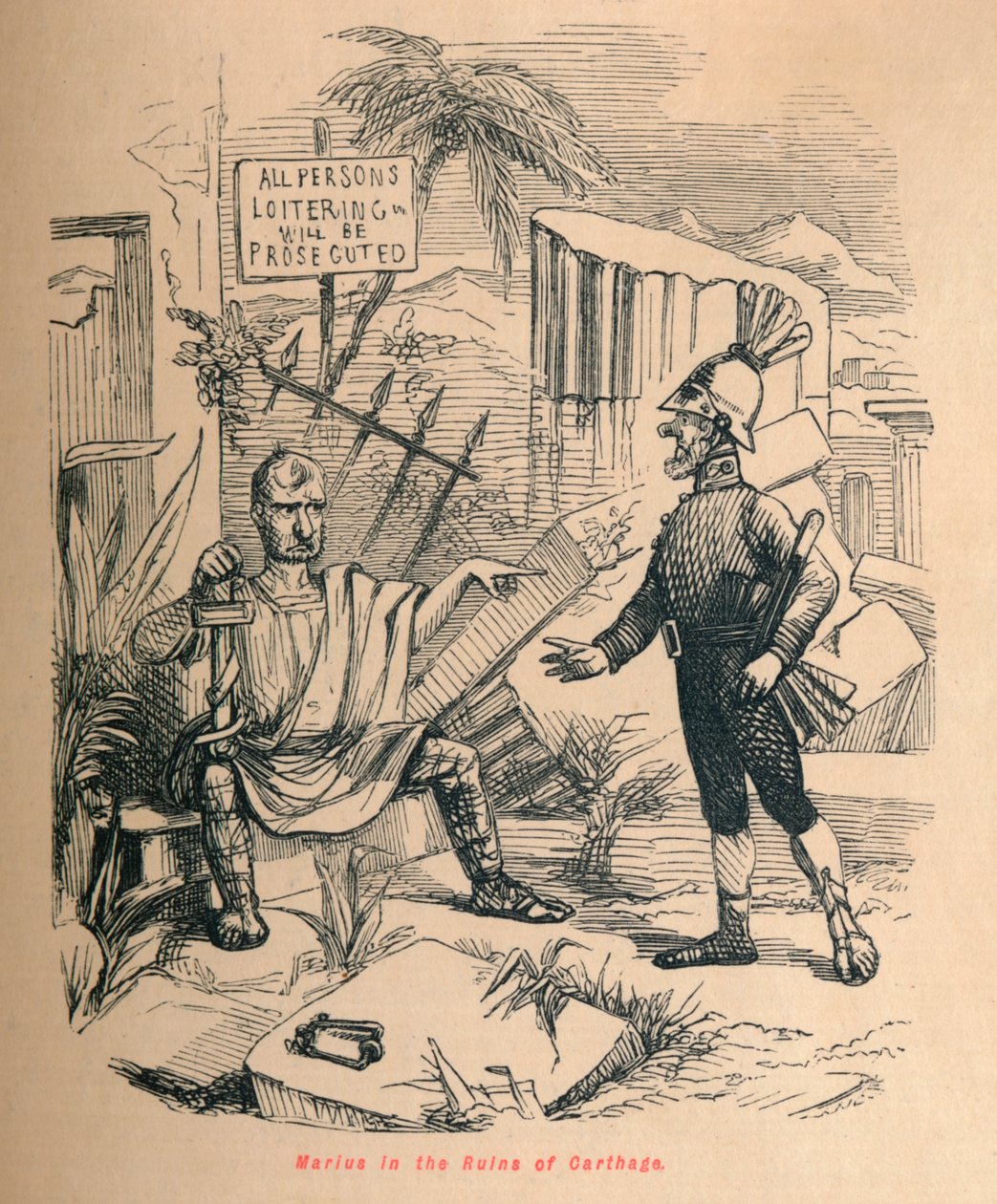 Marius i ruinerne af Karthago, 1852 af John Leech