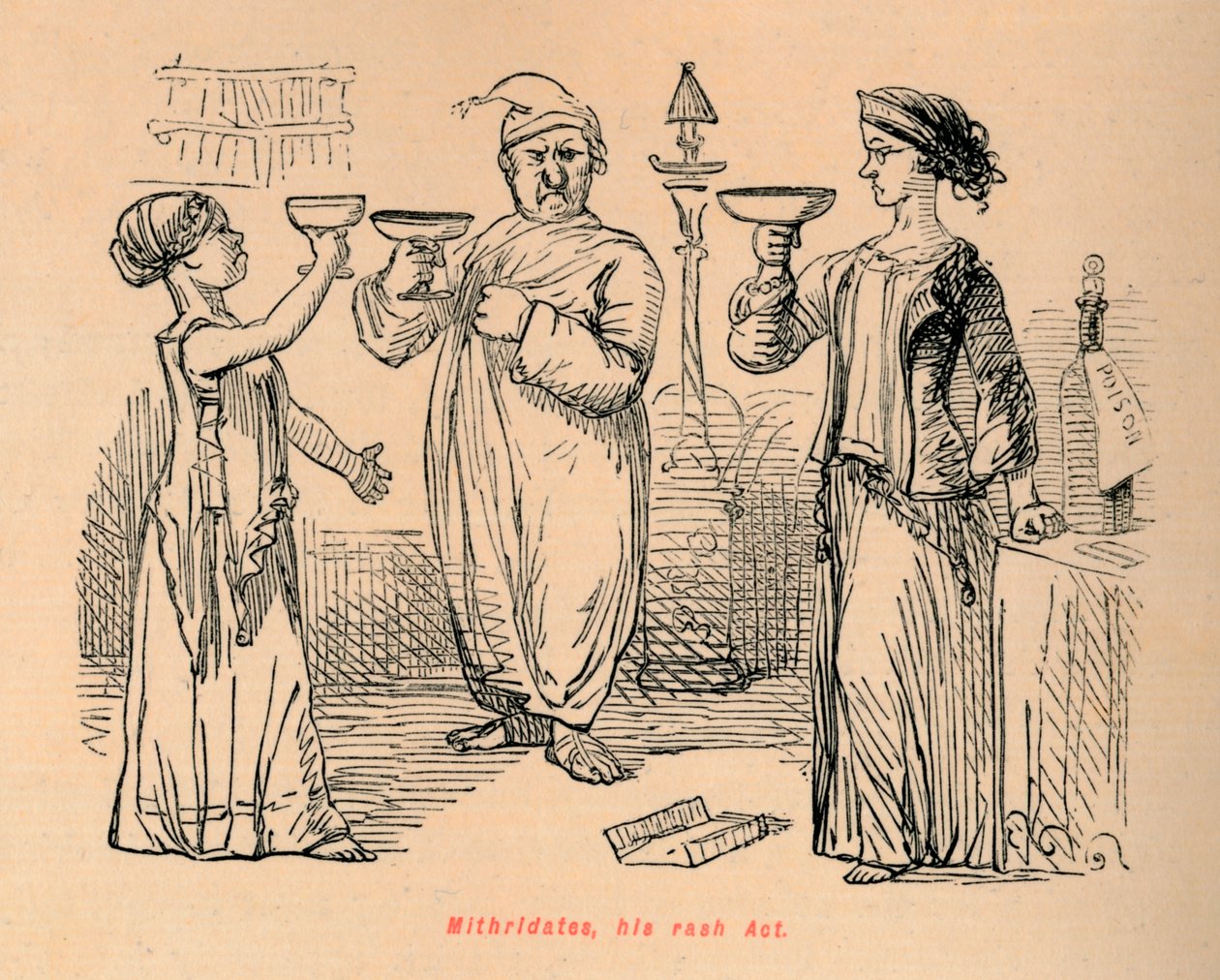 Mithridates, hans udslætslov, 1852 af John Leech