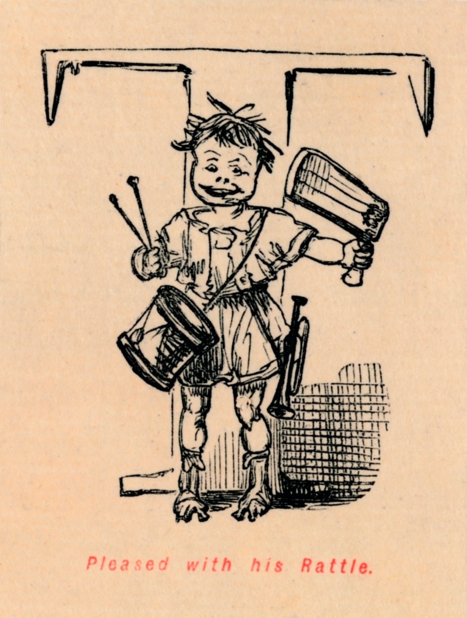 Tilfreds med sin Rattle, 1852 af John Leech