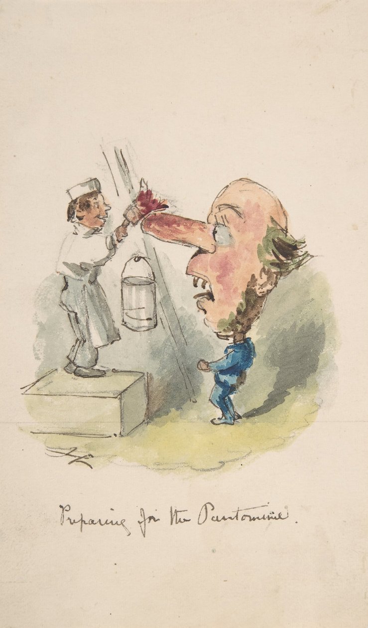 Forberedelse til Pantomime, 1836-64. af John Leech