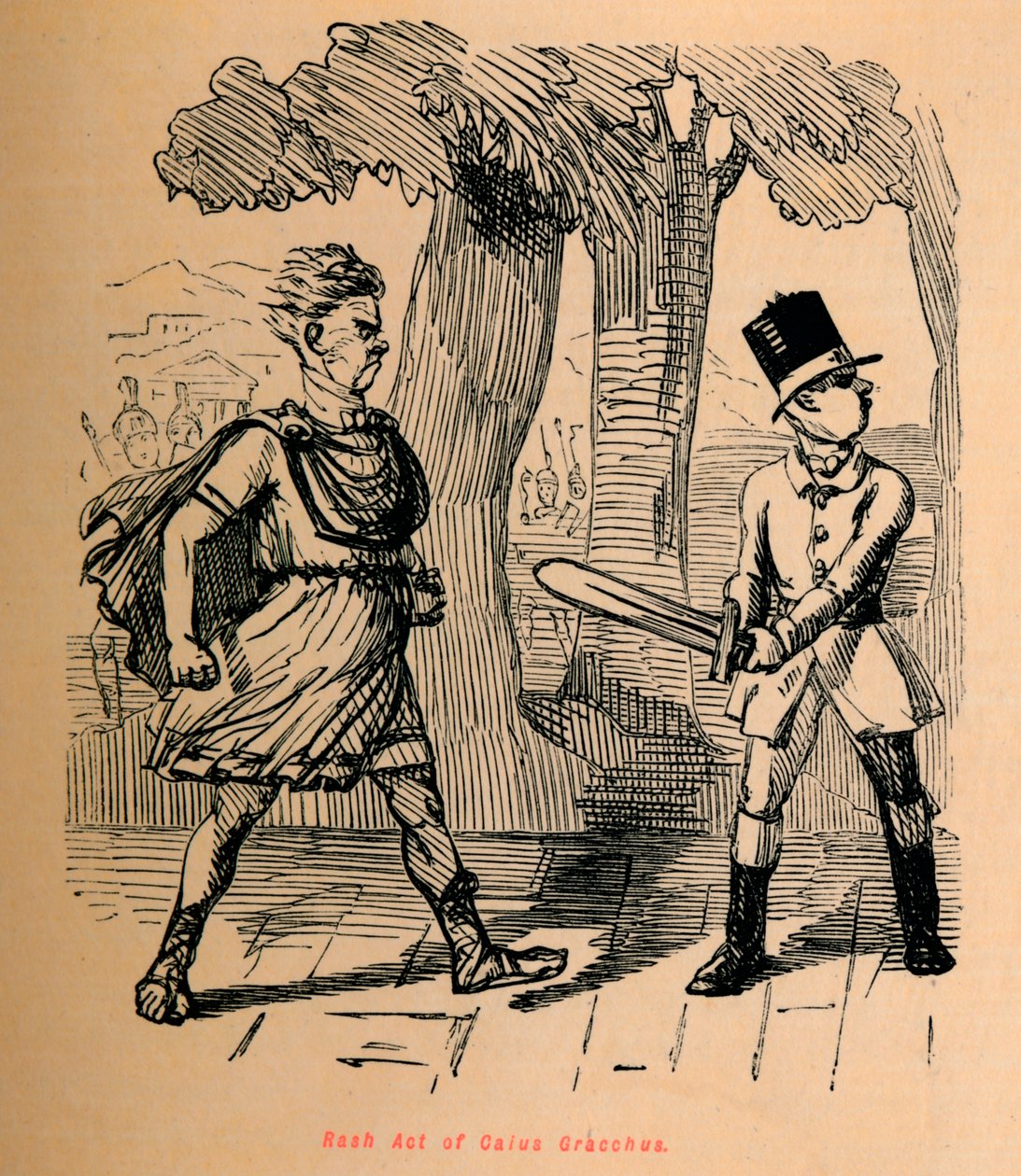 Udslætshandling af Gaius Gracchus, 1852 af John Leech