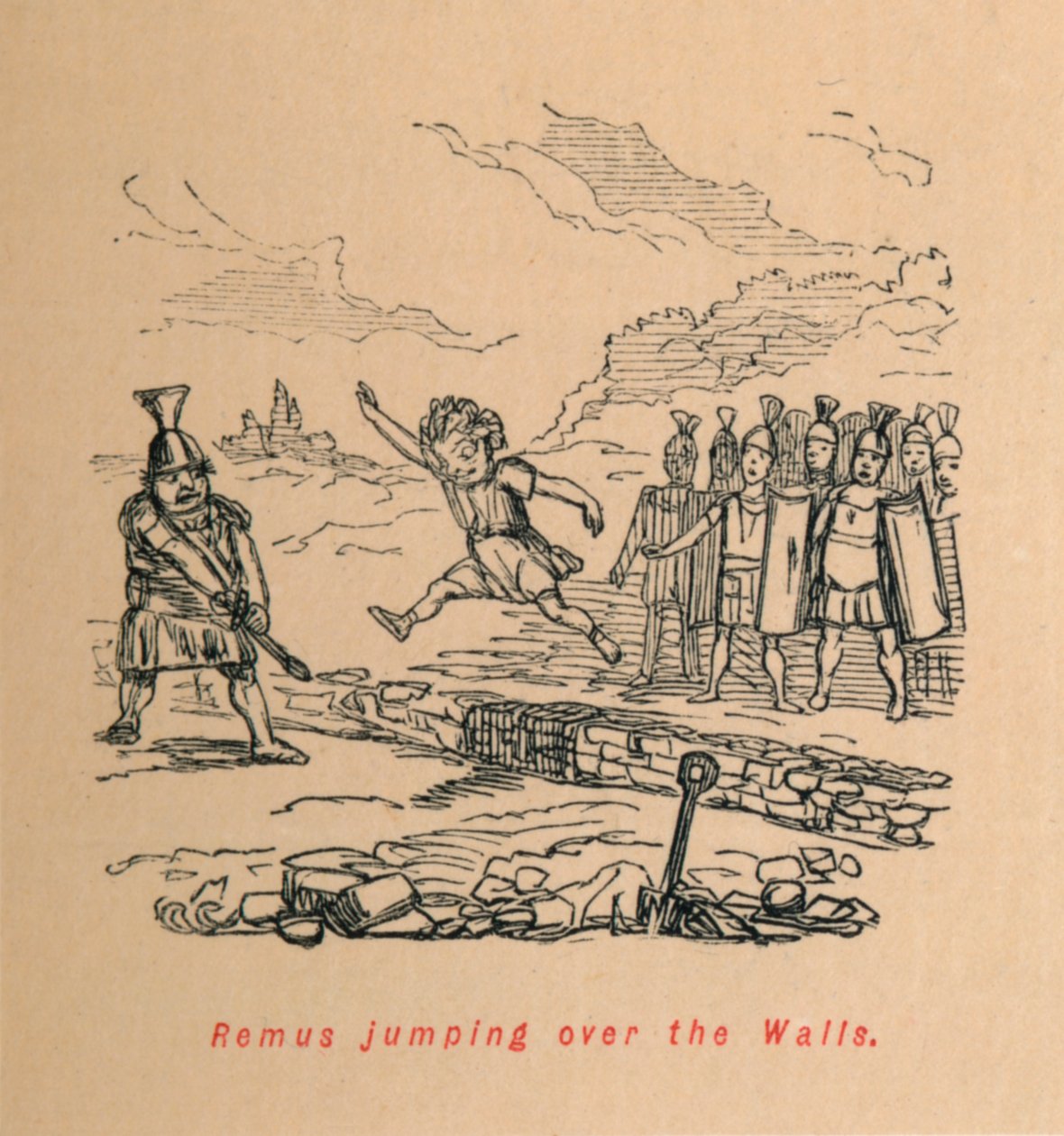 Remus hopper over murene, 1852 af John Leech