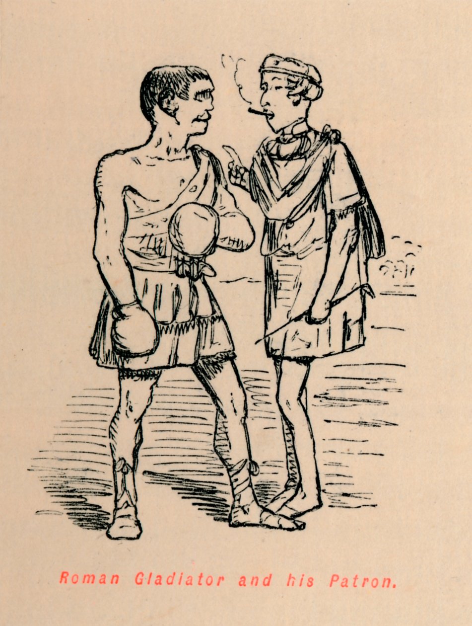 Romersk gladiator og hans protektor, 1852 af John Leech