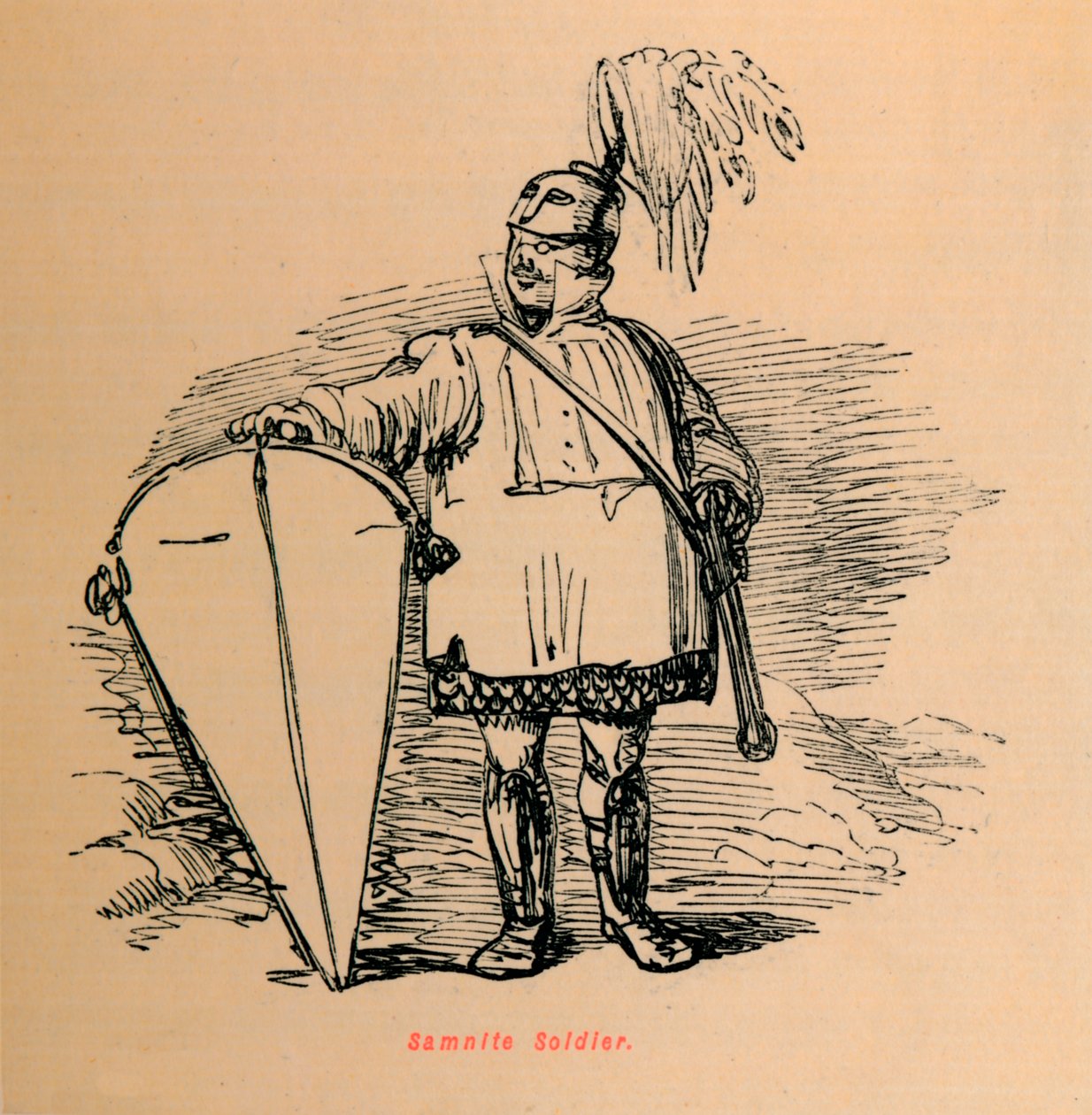 Samnitisk soldat, 1852 af John Leech