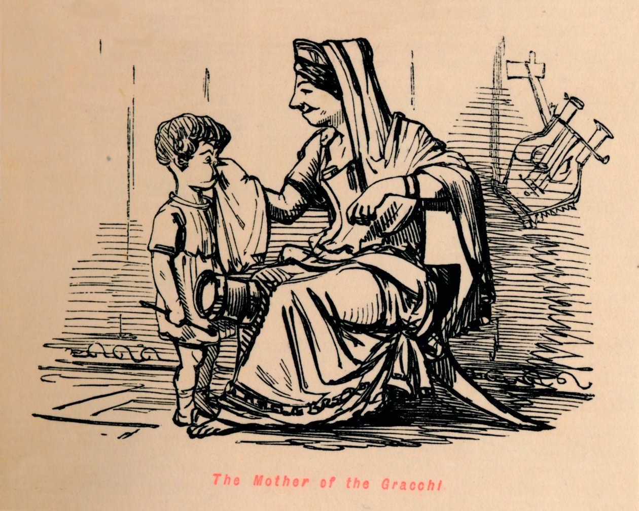 Gracchiernes moder, 1852 af John Leech