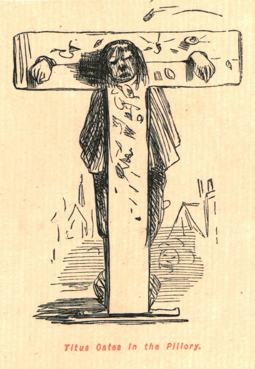 Titus Oates in the Pilory, 1897. af John Leech