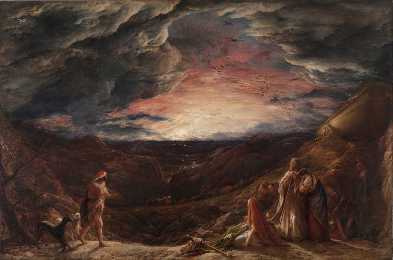 Noah: Syndflodens aften, 1848 af John Linnell