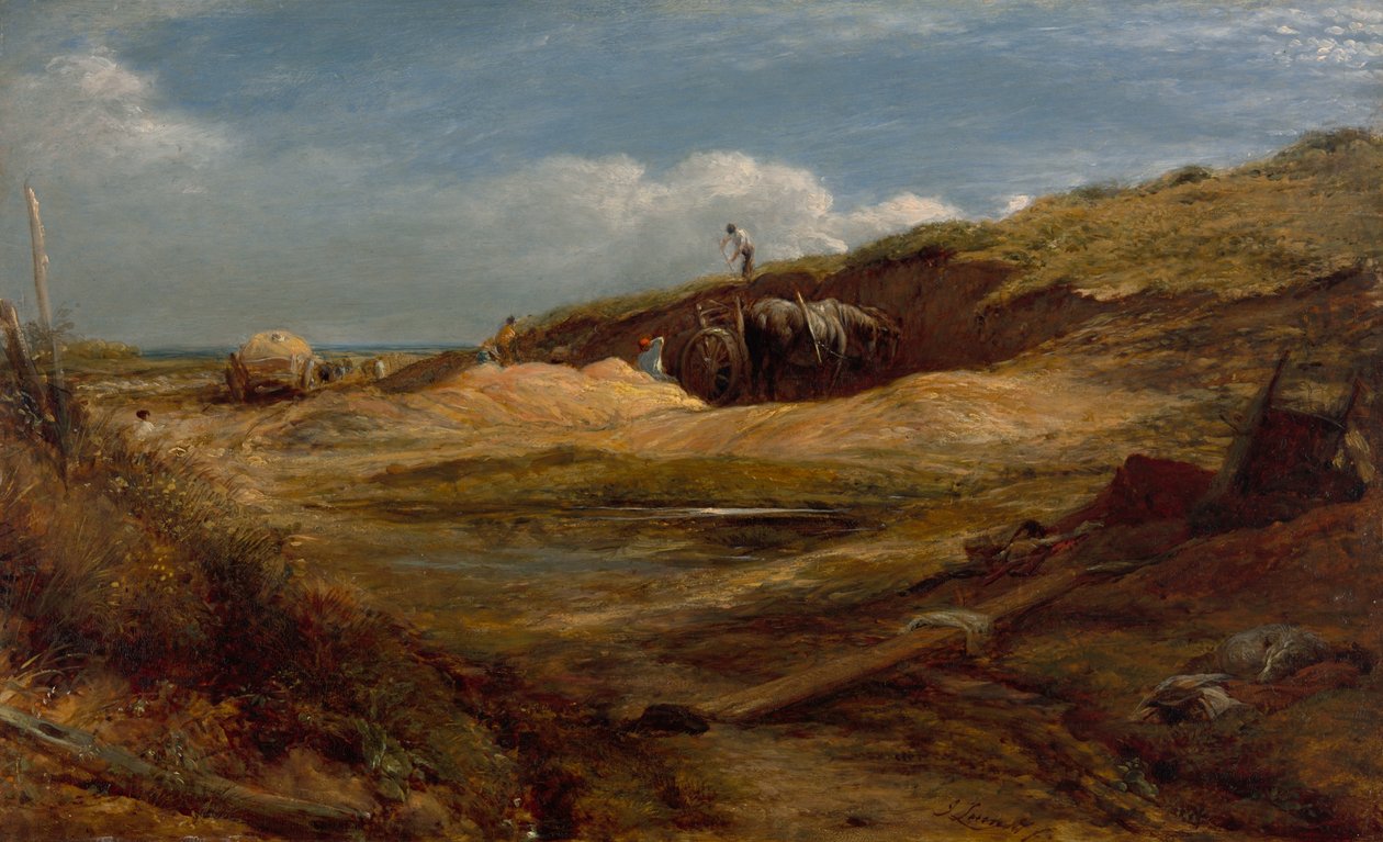 The Sand Pits, Hampstead Heath, 1834. af John Linnell