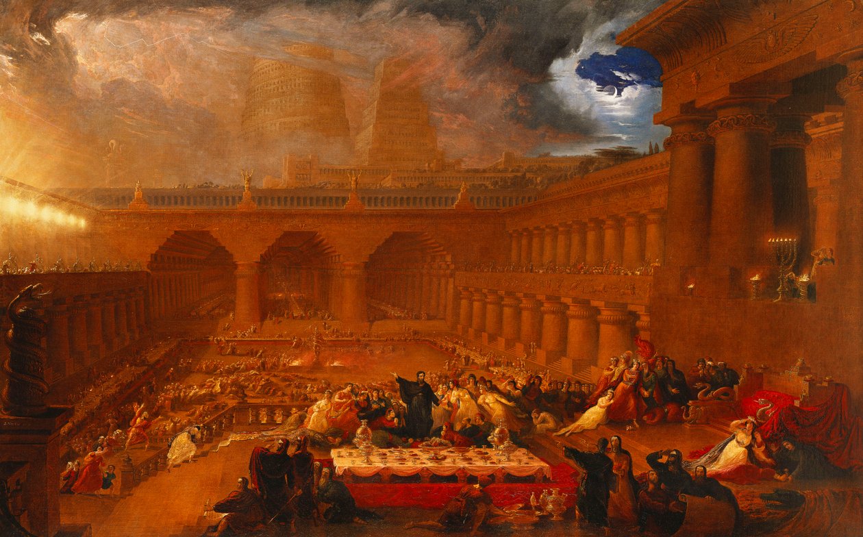 Belshazzars fest, 1820 af John Martin