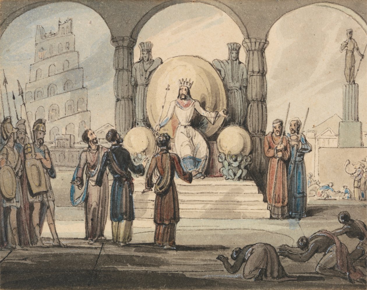 Shadrak, Meshak og Abed-Nego foran Nebukadnezar af John Martin