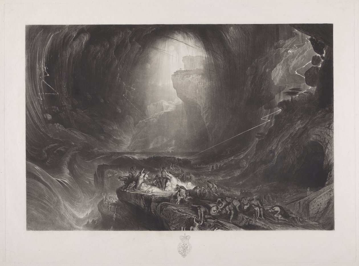 The Deluge, ca. 1828 (wc på papir) af John Martin