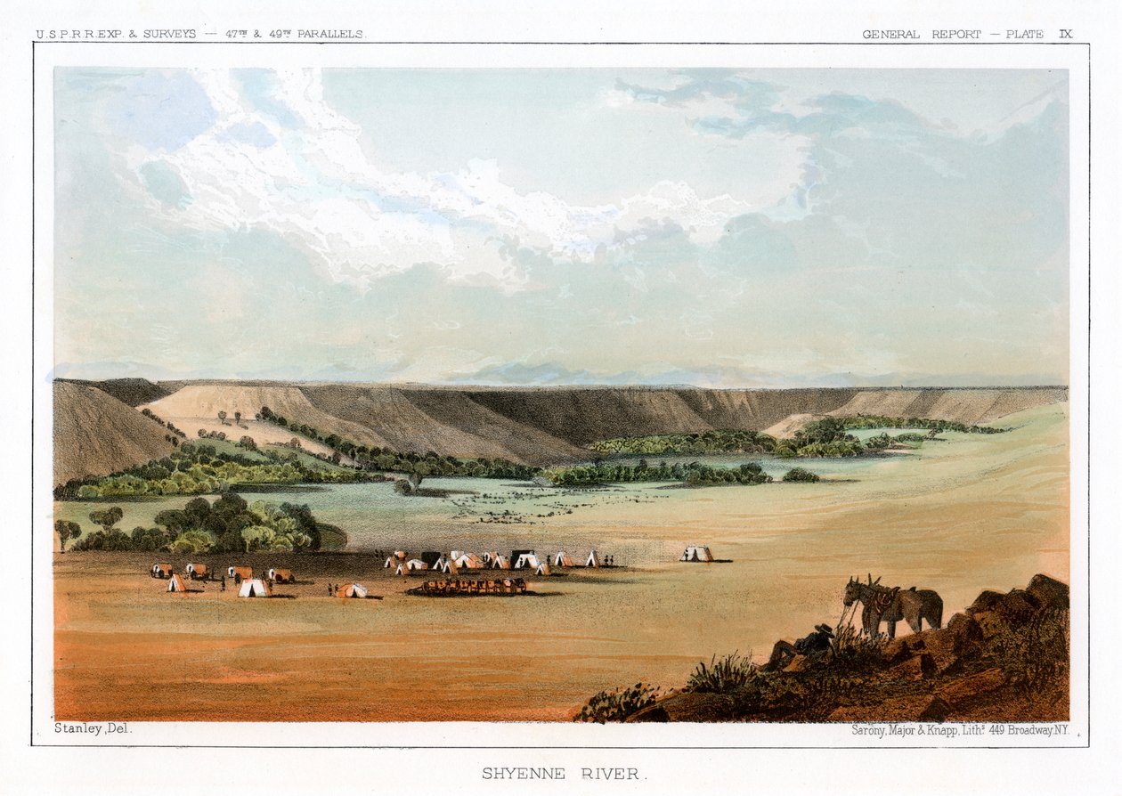 Cheyenne River, USA, 1856. af John Mix Stanley