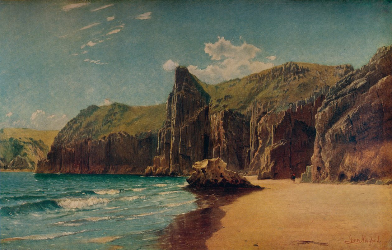 Cliffs at Barlow, c1877. af John Mogford