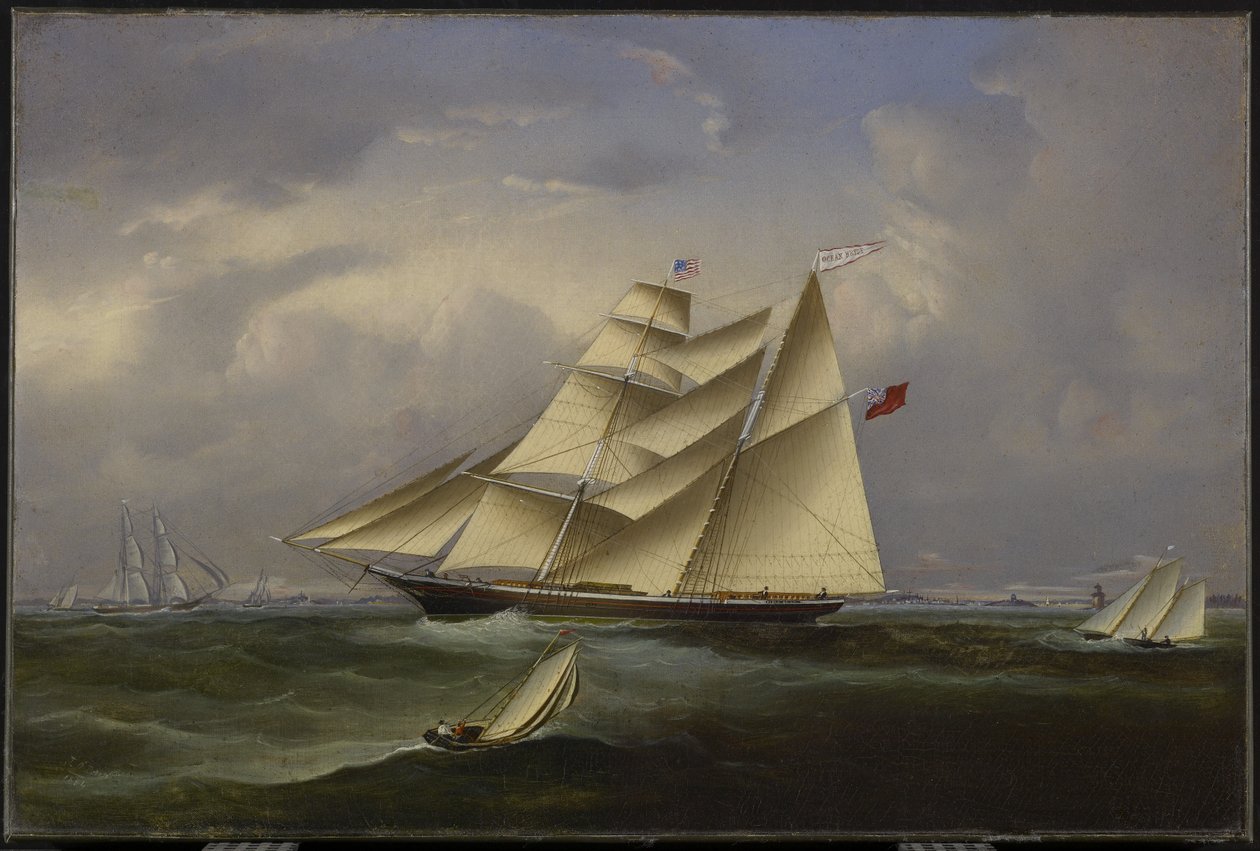 The Ocean Bride Leaving Halifax Harbour, 1854 af John OBrien