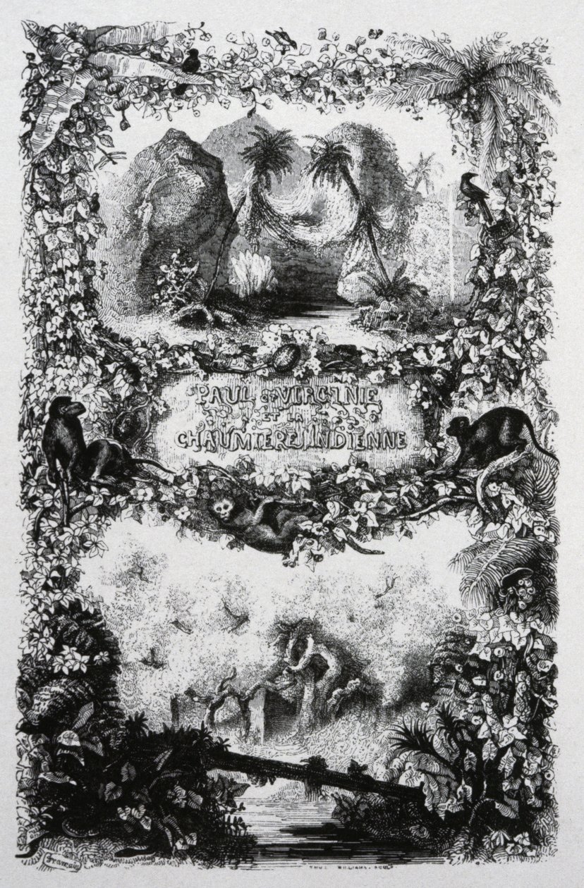 Paul og Virginia, ca. 1860-1870 (kobberstik) af John Orrin Smith